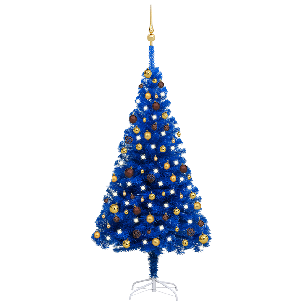 vidaXL Artificial Pre-lit Christmas Tree with Ball Set Party Decoration PVC-90