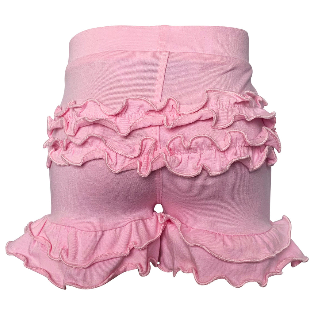 AnnLoren Baby/Toddler Girls Boutique Light Pink Ruffle Butt Shorts-0