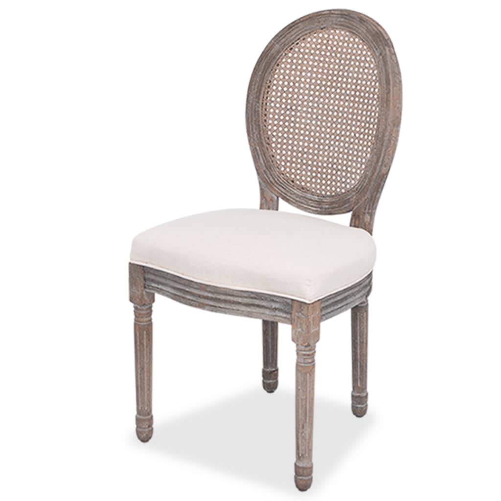 vidaXL Dining Chairs 2 pcs Cream Fabric-0