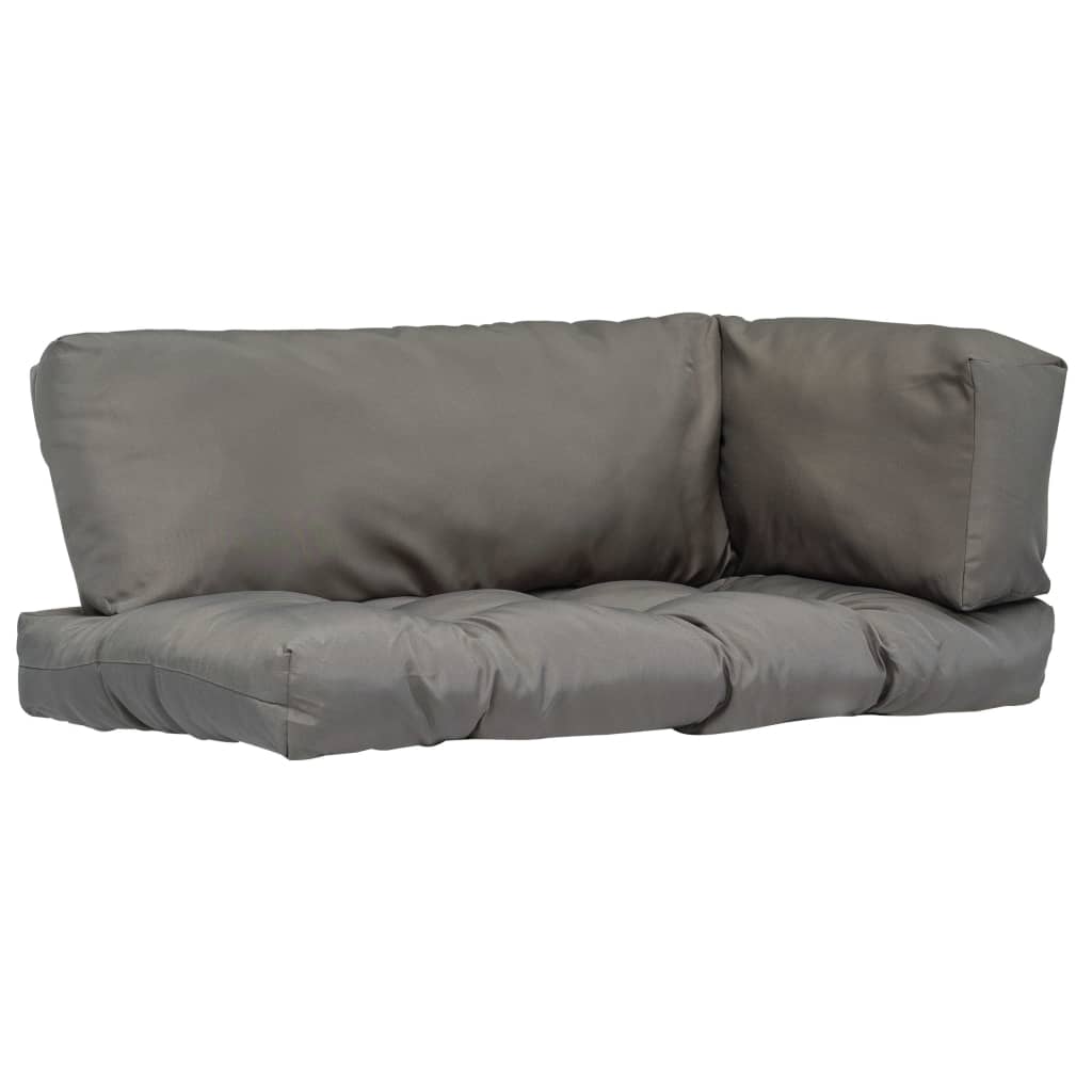 vidaXL Pallet Cushions 3 pcs Gray Fabric-0