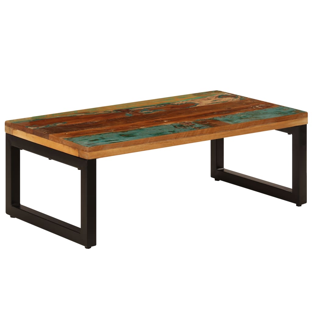 vidaXL Coffee Table 39.4"x19.7"x13.8" Solid Reclaimed Wood and Steel-0