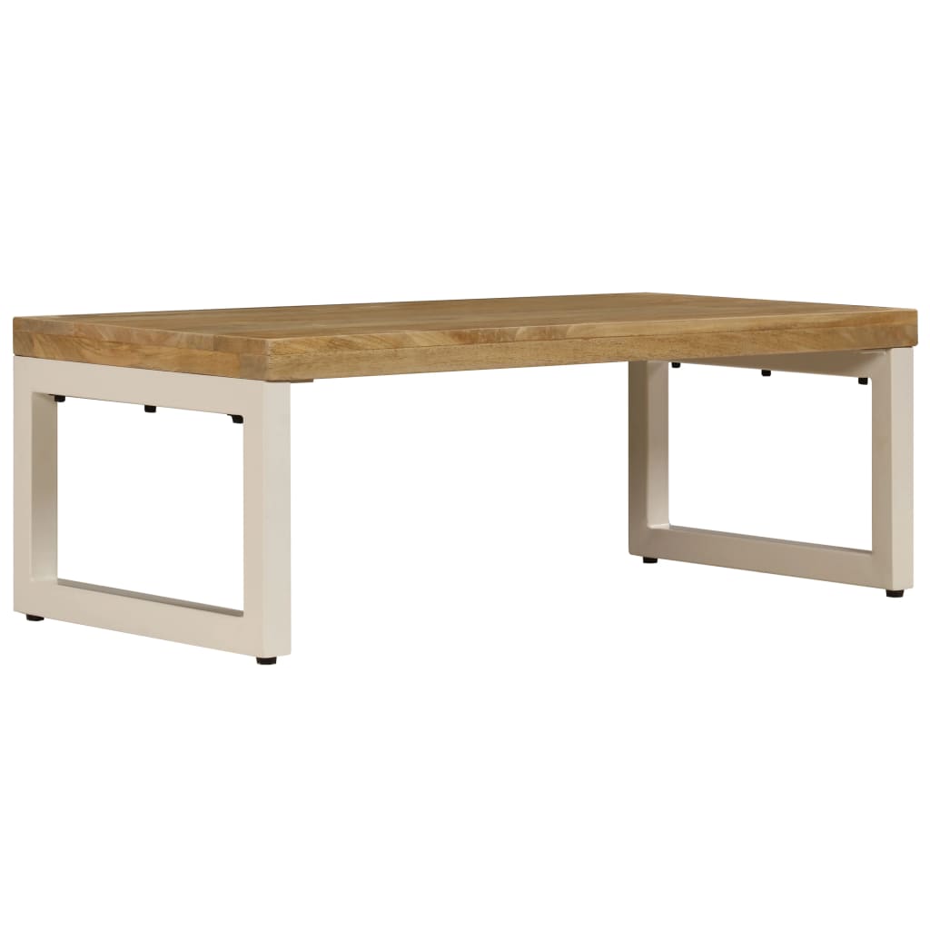 vidaXL Coffee Table 39.4"x19.7"x13.8" Solid Mango Wood and Steel-0