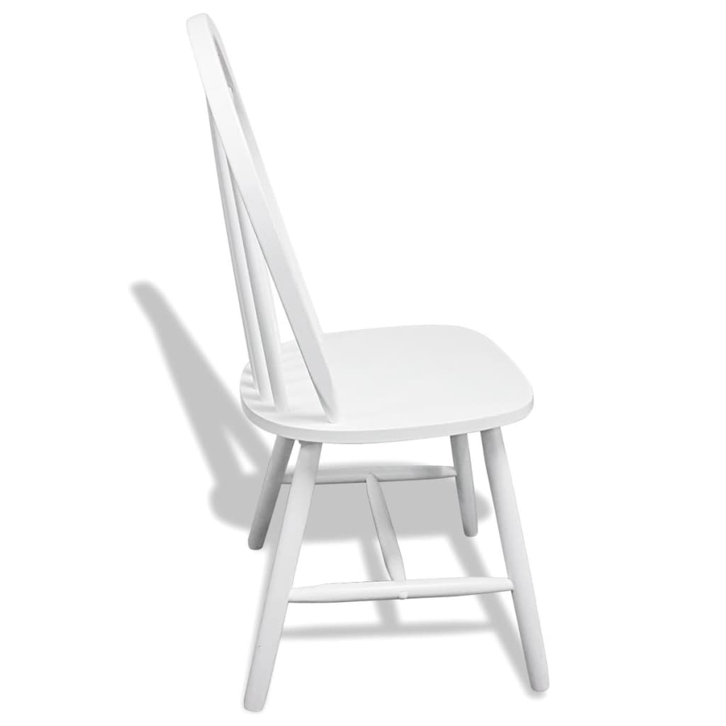 vidaXL 291745 2/4/6 pcs Wooden Dining Chairs Round White-0