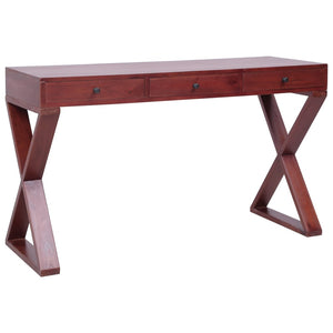 vidaXL Computer Desk Study Writing Desk Home Office Table Solid Wood Mahogany-13