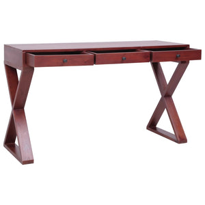vidaXL Computer Desk Study Writing Desk Home Office Table Solid Wood Mahogany-18