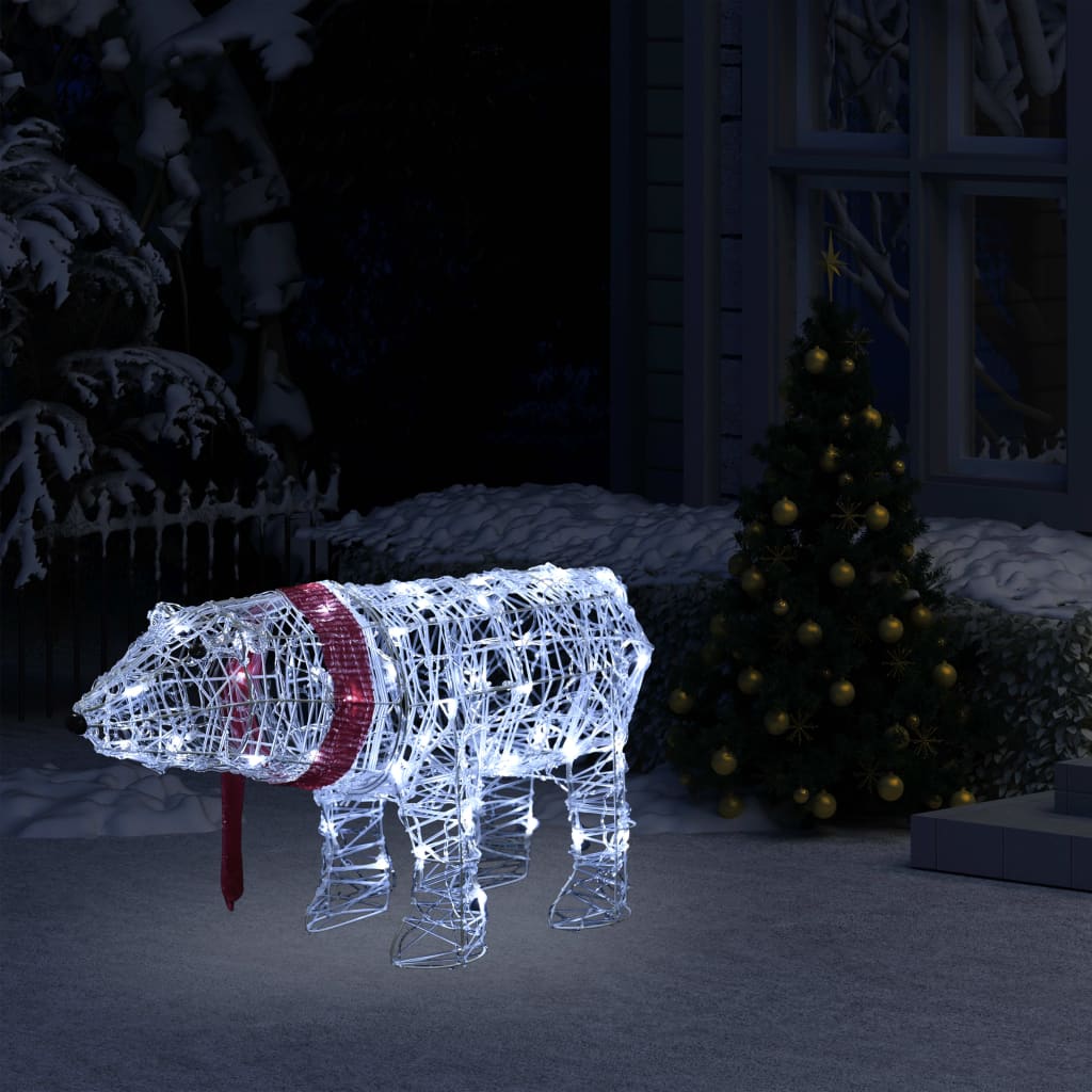 vidaXL Christmas Light Decoration Bear 45 LEDs 28"x7.9"x15" Acrylic-0