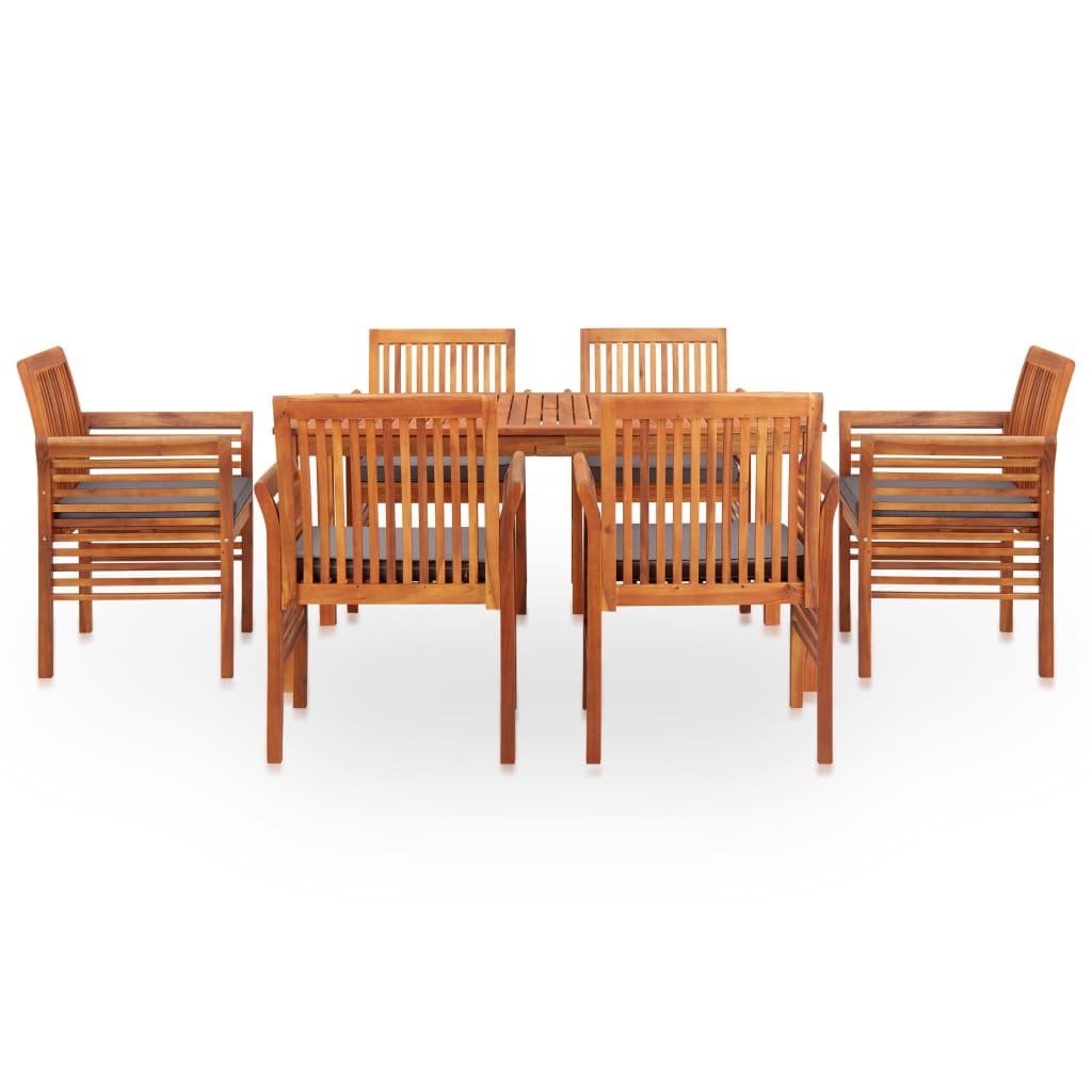 vidaXL 5 Piece Patio Dining Set with Cushions Solid Acacia Wood-0