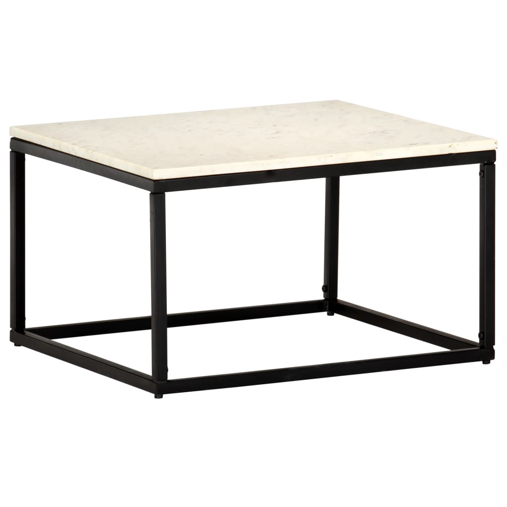 vidaXL Coffee Table End Table Side Sofa Table Real Stone with Marble Texture-0