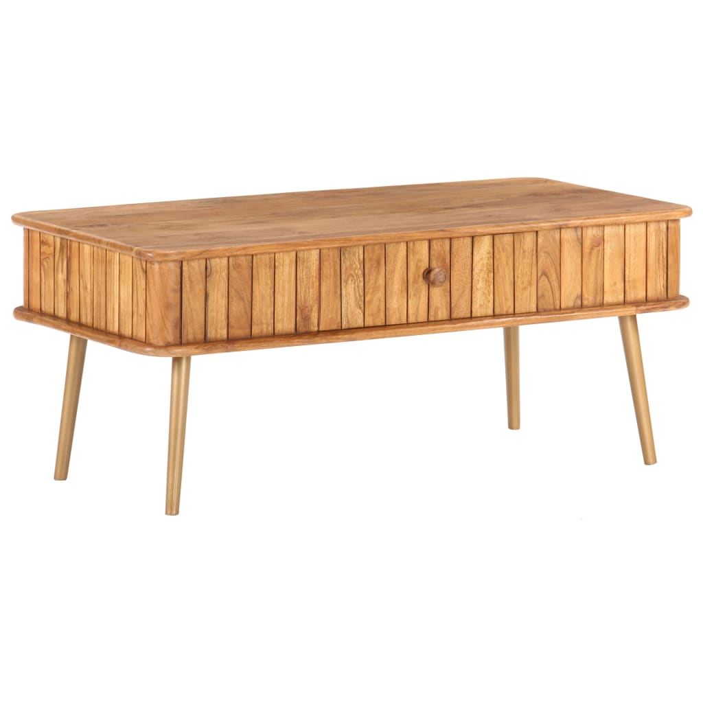 vidaXL Coffee Table 39.4"x19.7"x15.7" Solid Acacia Wood-0