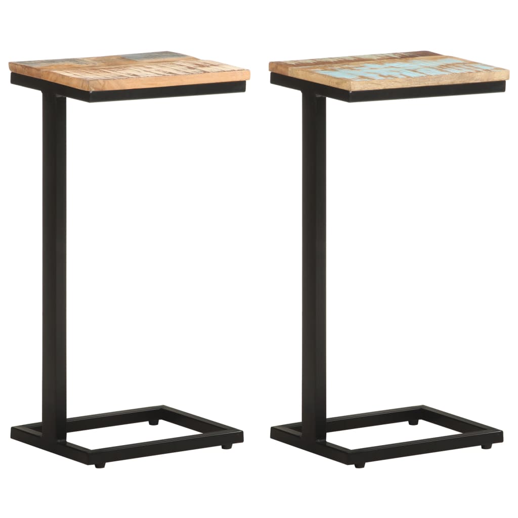 vidaXL Side Tables 2 pcs 12.4"x9.6"x25.4" Solid Reclaimed Wood-0