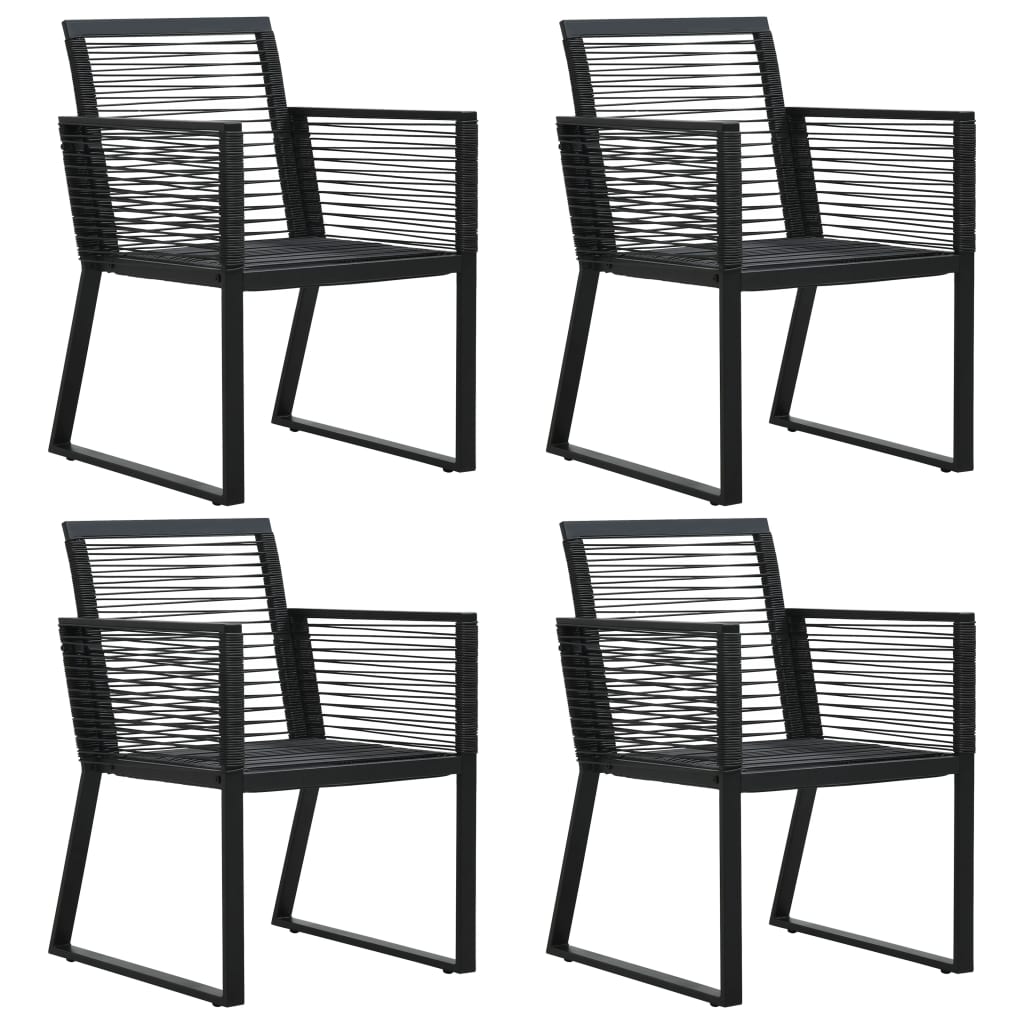 vidaXL 2/4x Garden Chair Black PVC Rattan Outdoor Patio Seating Lounge Chairs-0