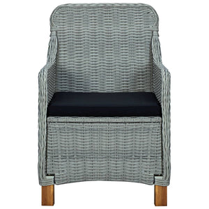 vidaXL Patio Chairs with Cushions 2 pcs Poly Rattan Light Gray-3