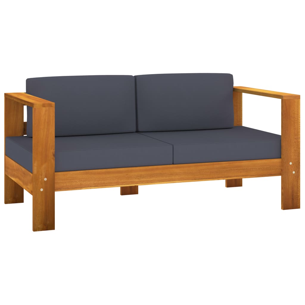 vidaXL 8 Piece Patio Lounge Set with Dark Gray Cushions Acacia Wood-4