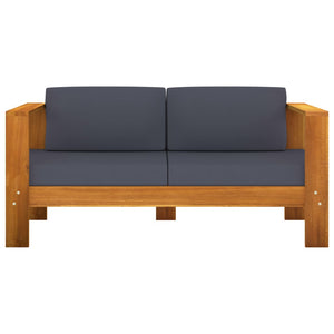vidaXL 8 Piece Patio Lounge Set with Dark Gray Cushions Acacia Wood-5