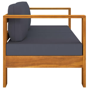 vidaXL 8 Piece Patio Lounge Set with Dark Gray Cushions Acacia Wood-6