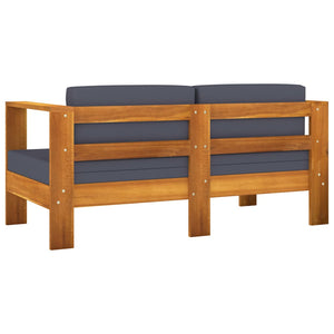 vidaXL 8 Piece Patio Lounge Set with Dark Gray Cushions Acacia Wood-7
