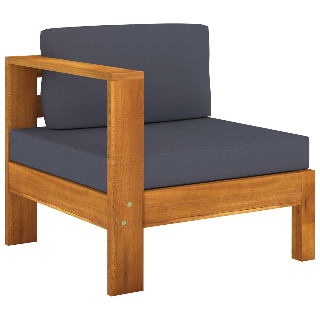 vidaXL 8 Piece Patio Lounge Set with Dark Gray Cushions Acacia Wood-12