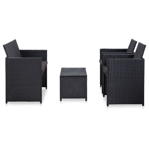 vidaXL Patio Furniture Set 4 Piece Outdoor Sofa with Coffee Table Poly Rattan-6