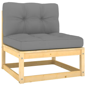 vidaXL Patio Furniture Set 6 Piece Outdoor Sectional Sofa Solid Wood Pine-31