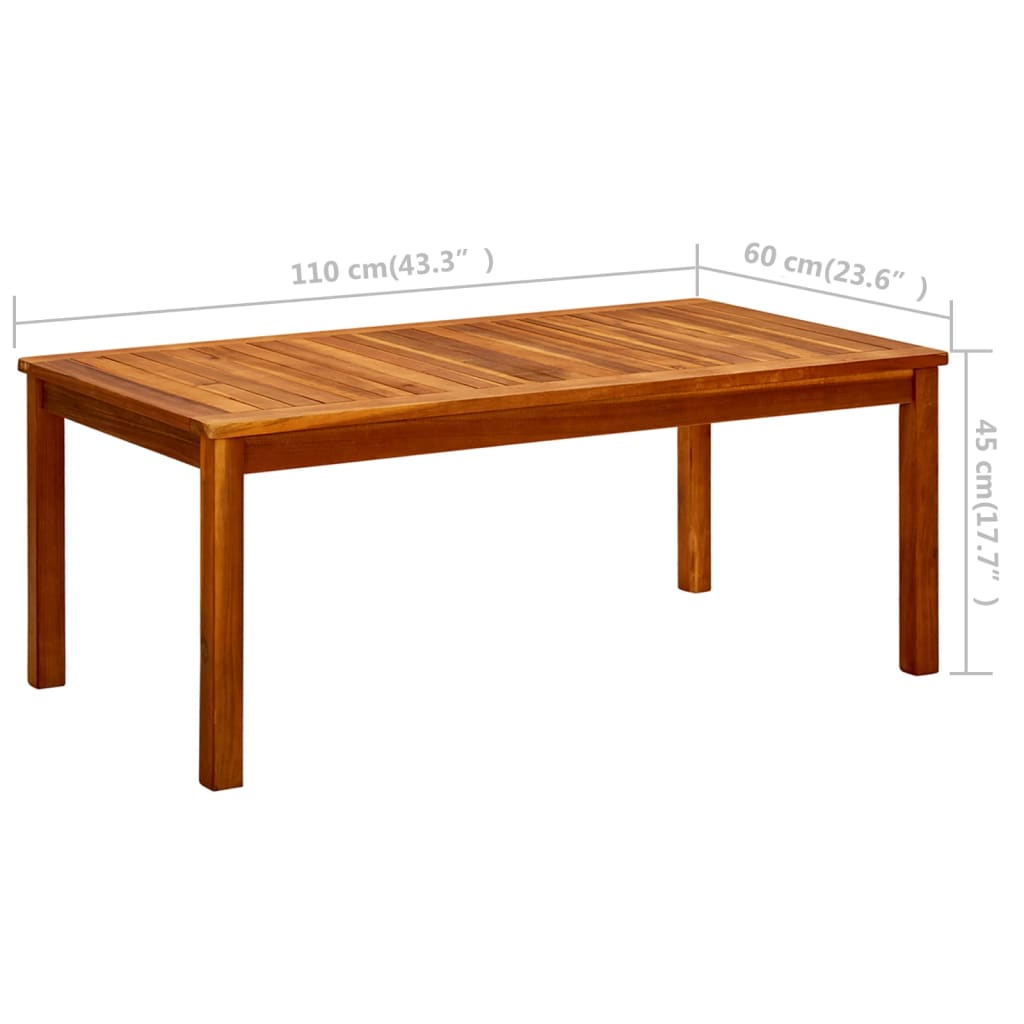 vidaXL Coffee Table Outdoor Side Table Garden Furniture Solid Wood Acacia-10