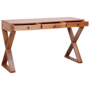 vidaXL Computer Desk Study Writing Desk Home Office Table Solid Wood Mahogany-7