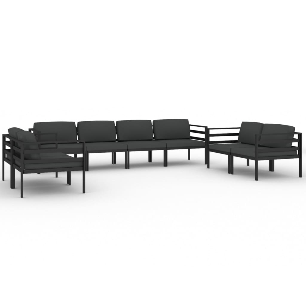 vidaXL 8 Piece Patio Lounge Set with Cushions Aluminum Anthracite-0