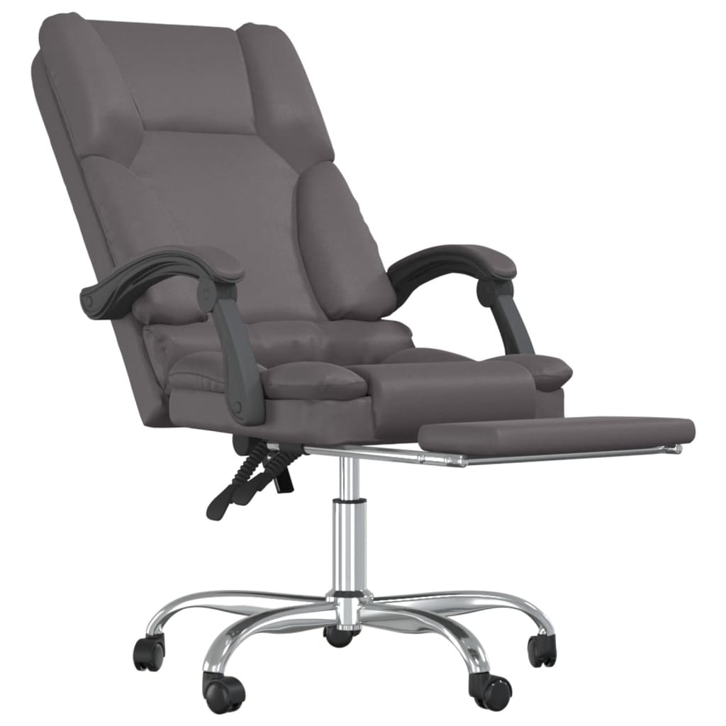 vidaXL Massage Chair Desk Office Chair with Adjustable Footrest Faux Leather-10