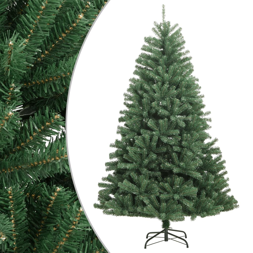 vidaXL Artificial Hinged Christmas Tree with Stand Green 47.2"-0