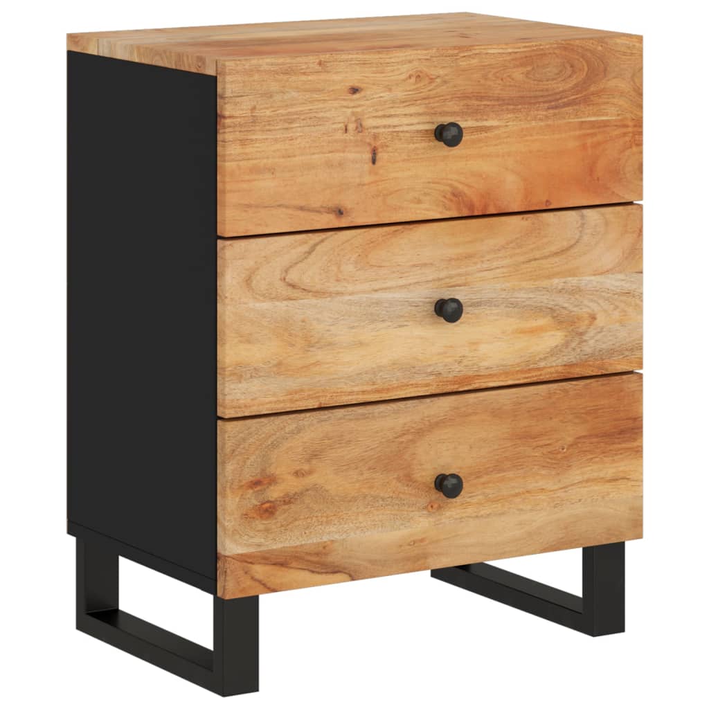 vidaXL Cabinet Accent Nightstand End Table with Storage Drawer Solid Wood-0