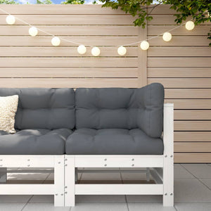 vidaXL Corner Sofa with Cushions White Solid Wood Pine-0