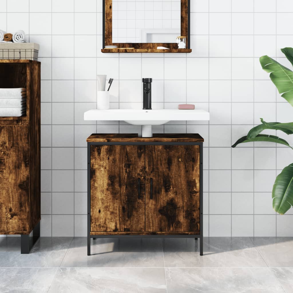 vidaXL Bathroom Sink Cabinet Black 31.5"x11.8"x23.6" Engineered Wood-30