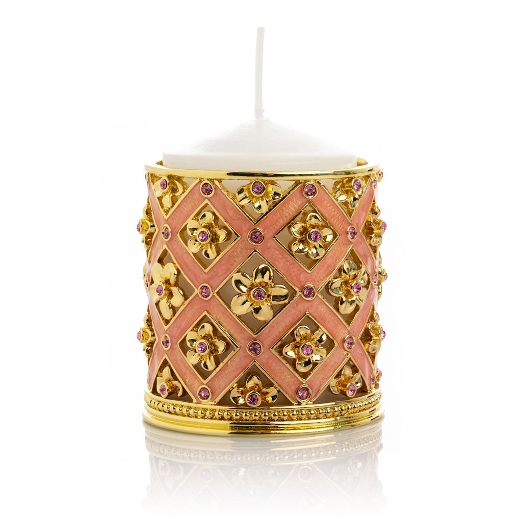 Pink Decorated Candle Holder-0