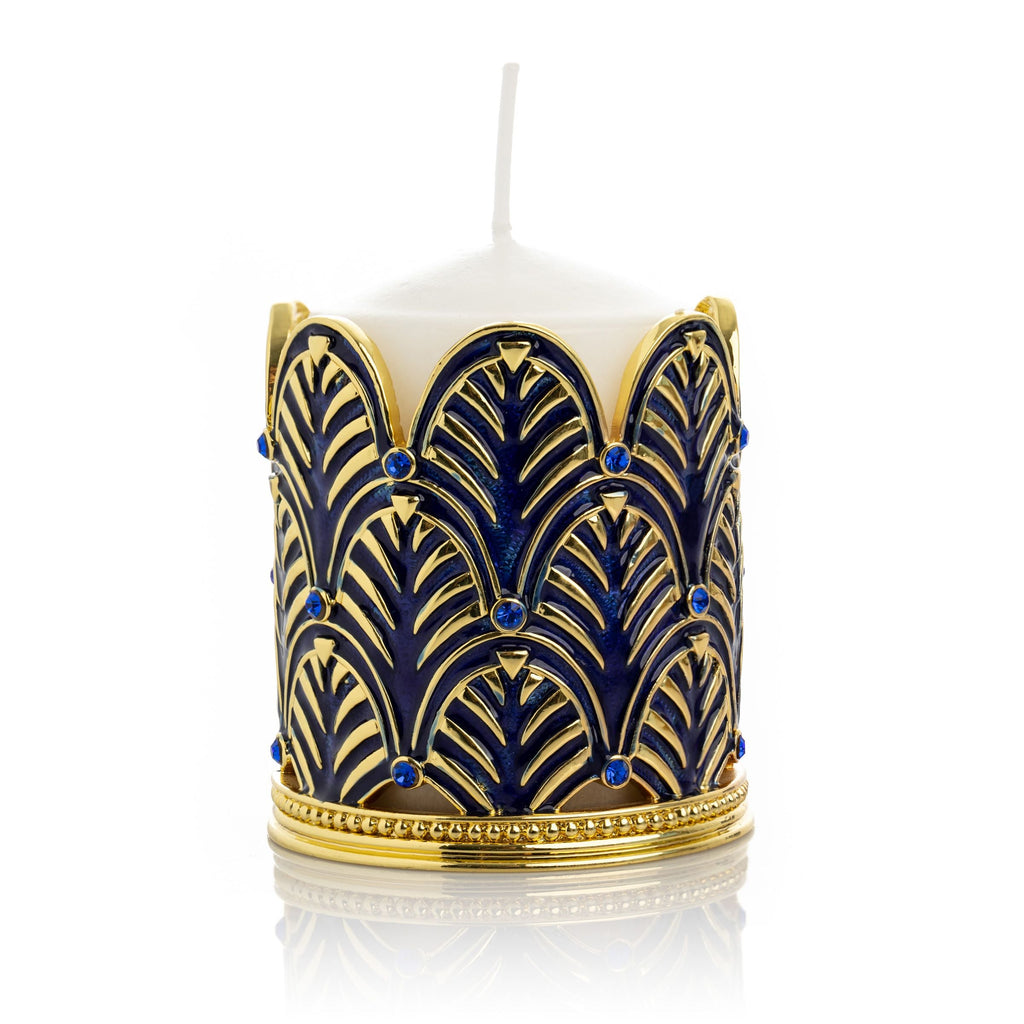 Blue Decorated Candle Holder-0