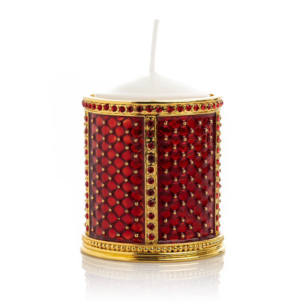 Red Decorated Candle Holder-0
