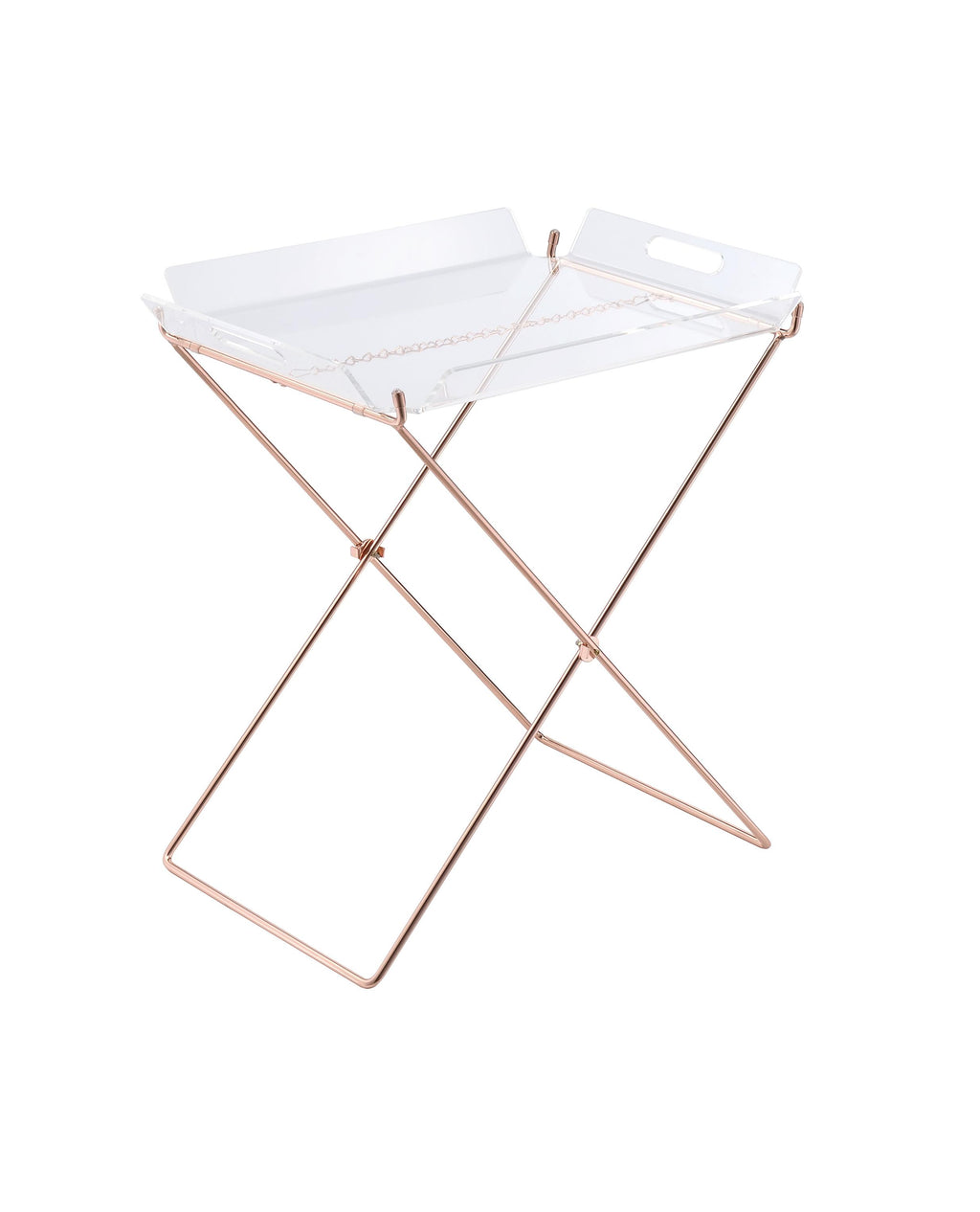 Modern Clear Acrylic Copper Tray Table - 99fab 