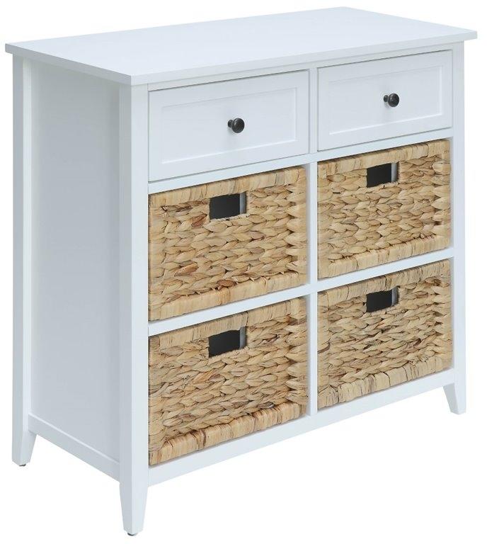 30' X 13' X 28' White Wood Veneer 6 Drawers Accent Chest - 99fab 