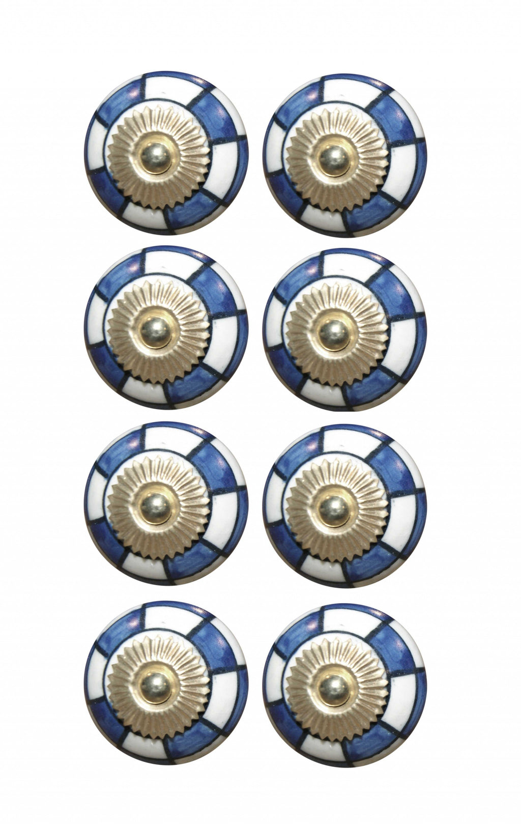 Charming Blue And Gold Set Of 8 Knobs - 99fab 