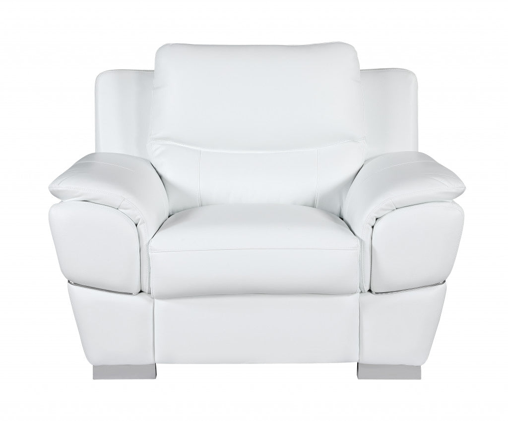 Chic White Leather Sofa Set - 99fab 