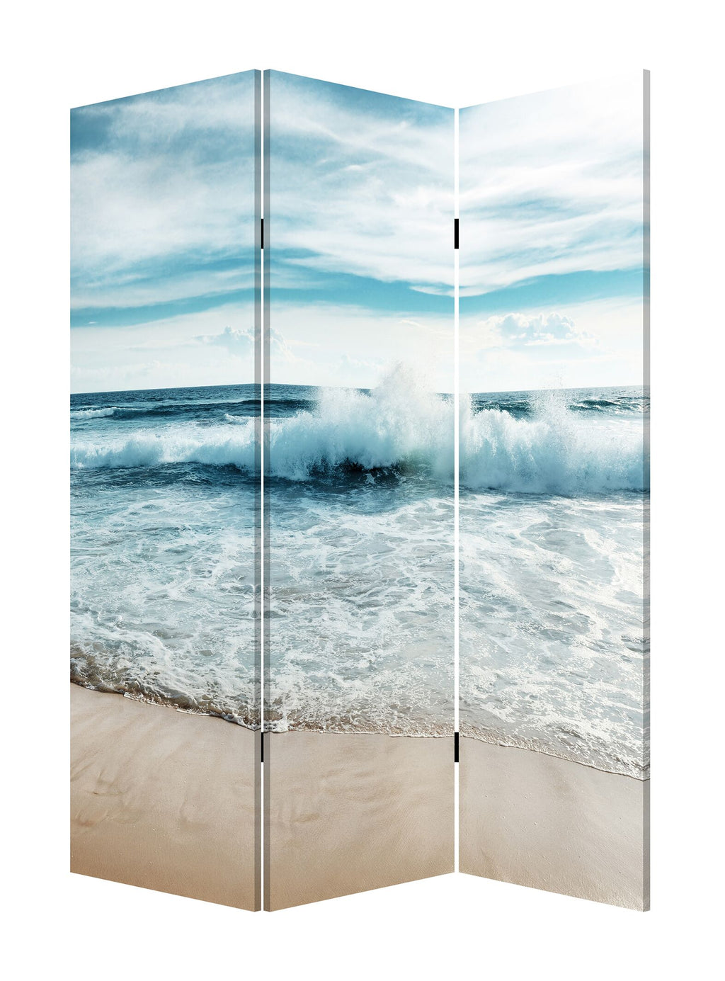48 X 1 X 72 Multicolor Canvas Surf's Up - 3 Panel Screen - 99fab 