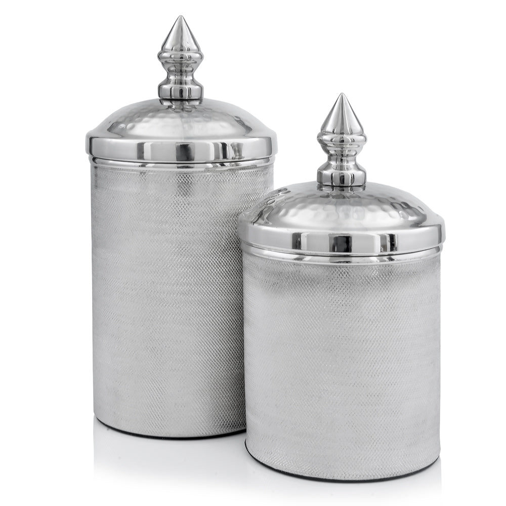 Silver Set Of 2 Canisters - 99fab 