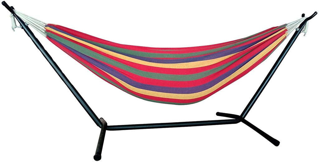 Tropical Stripe Double Classic 2 Person Hammock With Stand - 99fab 