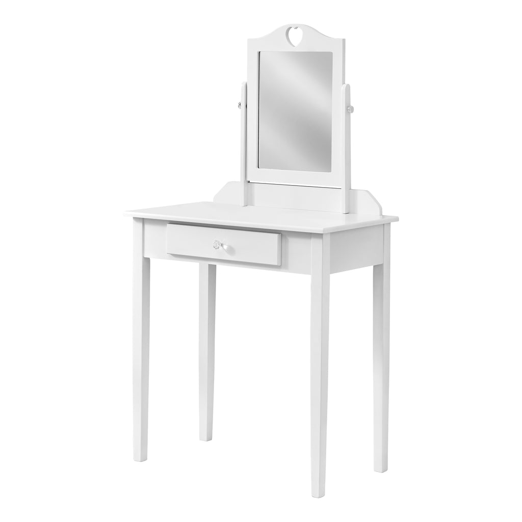 White Vanity Mirror And Storage Drawer - 99fab 