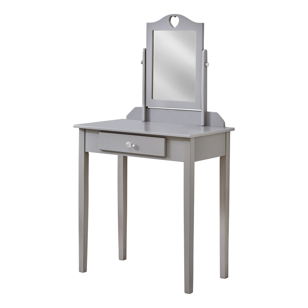 Grey Vanity Mirror And Storage Drawer - 99fab 