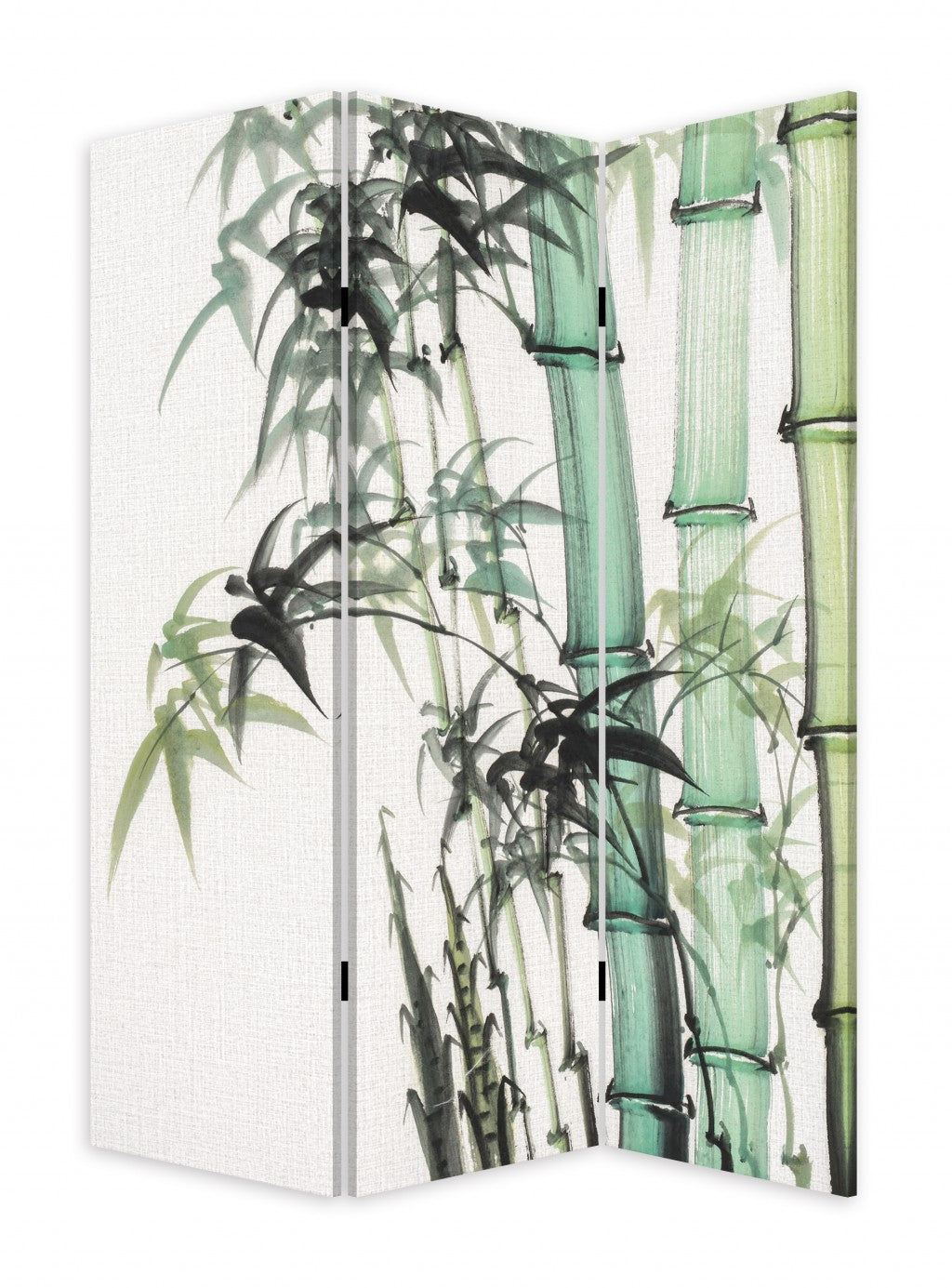 Three Panel Reversible Bamboo Art Room Divider Screen - 99fab 