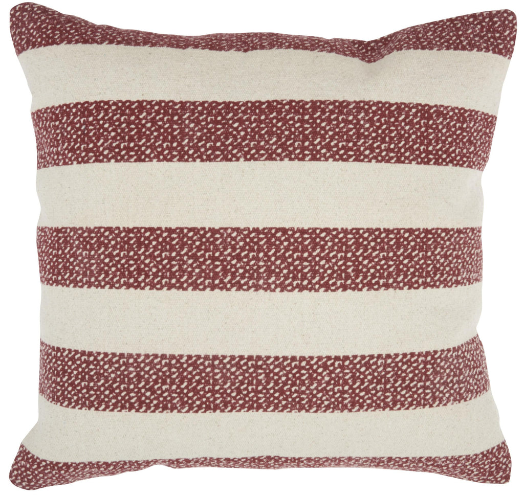 Red And Ivory Stripes Throw Pillow - 99fab 
