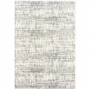 4’X6’ Ivory And Gray Abstract Strokes Area Rug