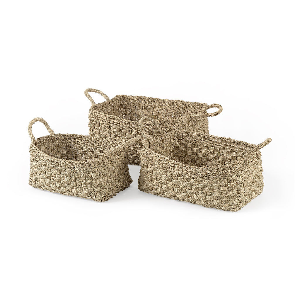 Set Of Three Weaved Wicker Storage Baskets - 99fab 