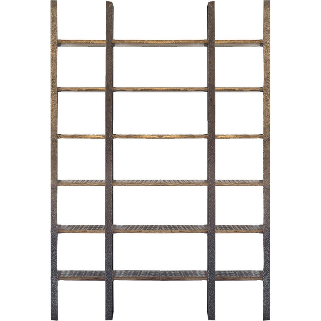 Brown Wood and Iron Six Shelf Standing Unit - 99fab 