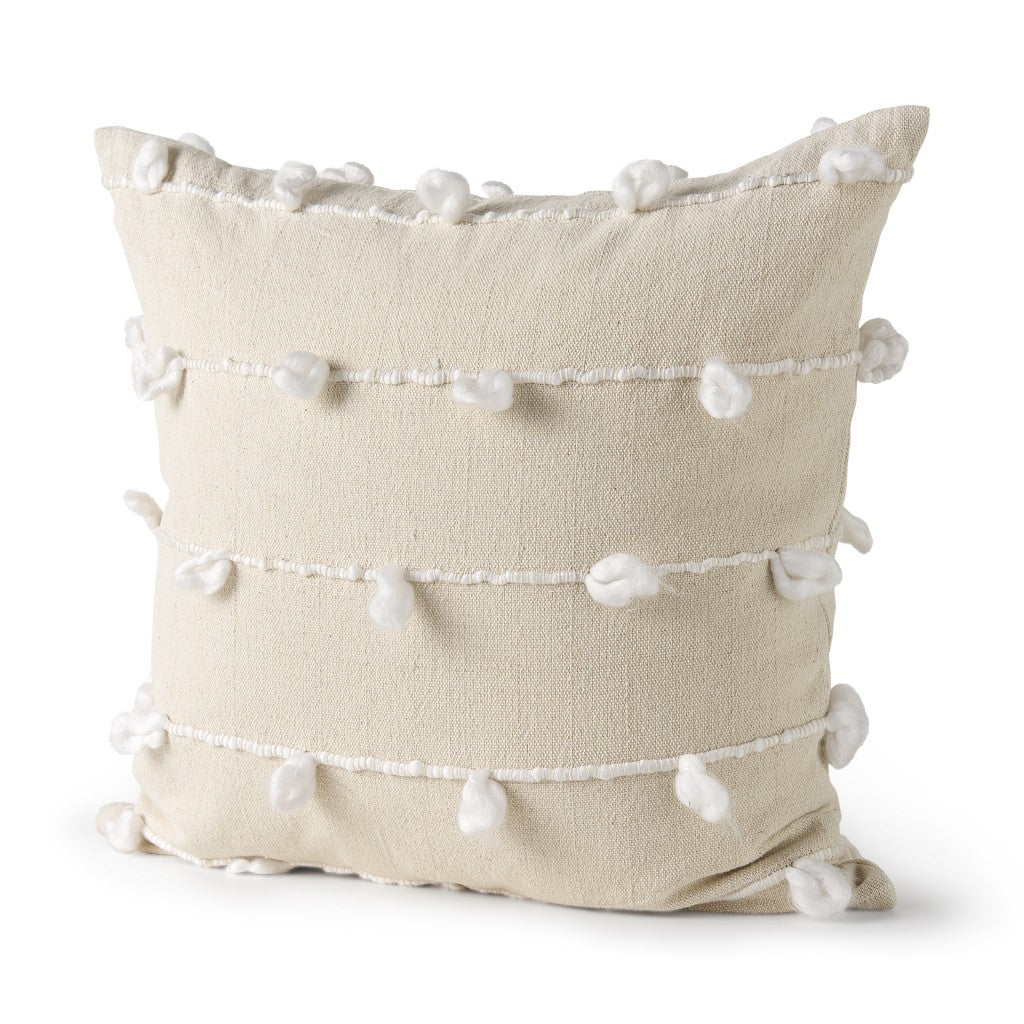Clouds On Cream Canvas Square Pillow Cover - 99fab 