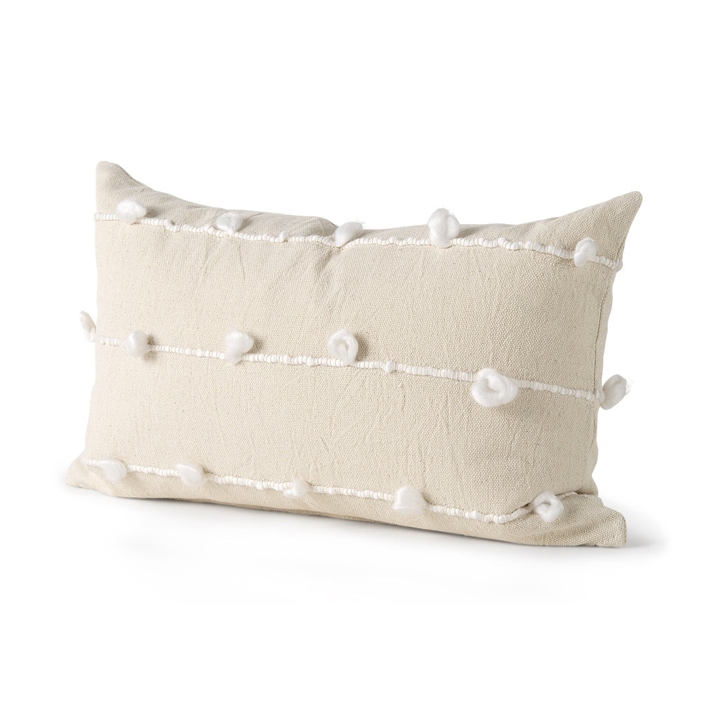Clouds On Cream Canvas Lumbar Pillow Cover - 99fab 